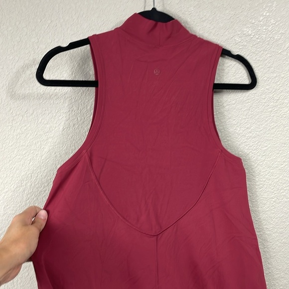Lululemon All Aligned A line Dress Chianti Red Mock Neck Loose Trapeze - Picture 8 of 11